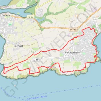 Itinéraire Circuit VTT Iroise N°2 Plougonvelin - OFFICIEL, distance, dénivelé, altitude, carte, profil, trace GPS