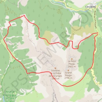 Itinéraire Crête des Granges, distance, dénivelé, altitude, carte, profil, trace GPS
