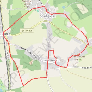 Itinéraire Sentier des Briqueteries - Saint-Josse, distance, dénivelé, altitude, carte, profil, trace GPS