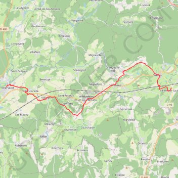 Itinéraire Burgunderweg: Villers - Villersexel, distance, dénivelé, altitude, carte, profil, trace GPS