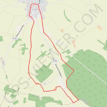 Itinéraire Autour de Les Sièges par les champs, distance, dénivelé, altitude, carte, profil, trace GPS