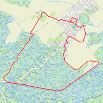 Itinéraire BEAUGEAY, distance, dénivelé, altitude, carte, profil, trace GPS