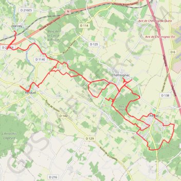 Itinéraire ONmove-500-HRM---16-10-2021, distance, dénivelé, altitude, carte, profil, trace GPS