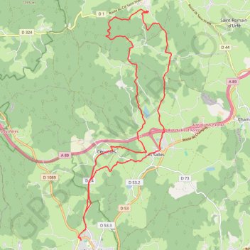 Itinéraire Chausseterre - Noirétable, distance, dénivelé, altitude, carte, profil, trace GPS