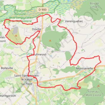 Itinéraire Parcours_VTT_35_km, distance, dénivelé, altitude, carte, profil, trace GPS