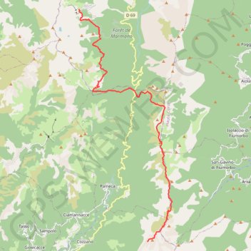 Itinéraire GR20 Refuge d'E Capannelle Refuge d'Usciolu, distance, dénivelé, altitude, carte, profil, trace GPS