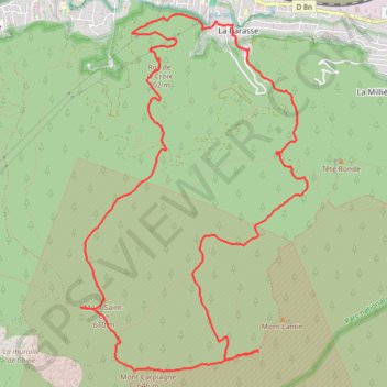 Itinéraire Mont Carpiagne en partant de la Barasse, distance, dénivelé, altitude, carte, profil, trace GPS