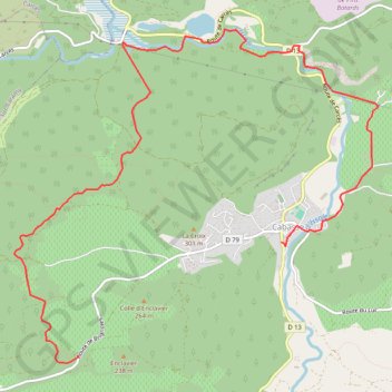 Itinéraire Cabasse-Canal forcé de Carces à Carnoules, distance, dénivelé, altitude, carte, profil, trace GPS