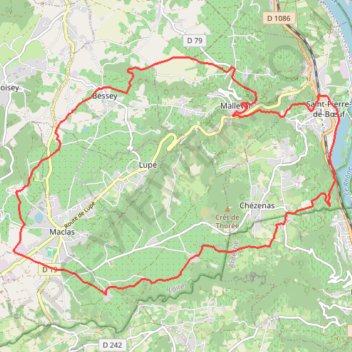 Itinéraire Les bords du Rhône par Malleval, distance, dénivelé, altitude, carte, profil, trace GPS