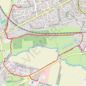 Itinéraire Le Mesnil de louvigny, distance, dénivelé, altitude, carte, profil, trace GPS