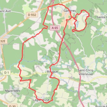 Itinéraire De Bougues à Gaillères, distance, dénivelé, altitude, carte, profil, trace GPS