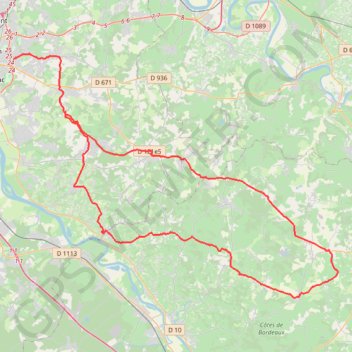 Itinéraire Boucle Entre 2 mers - Artigues-près-Bordeaux, distance, dénivelé, altitude, carte, profil, trace GPS