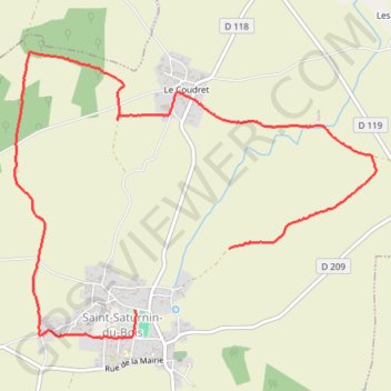 Itinéraire Saint-Saturnin-du-Bois, distance, dénivelé, altitude, carte, profil, trace GPS