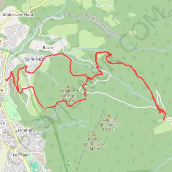 Itinéraire Chalais par chemin, distance, dénivelé, altitude, carte, profil, trace GPS