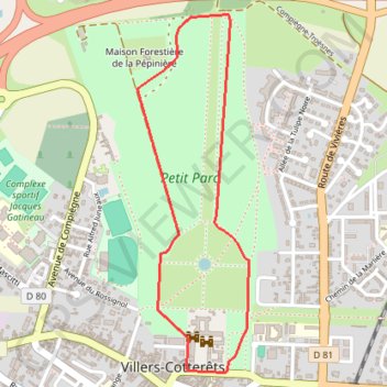Itinéraire Le Parc de Mon Plaisir, distance, dénivelé, altitude, carte, profil, trace GPS