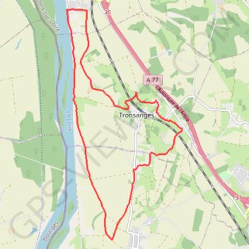 Itinéraire Tronsanges, distance, dénivelé, altitude, carte, profil, trace GPS