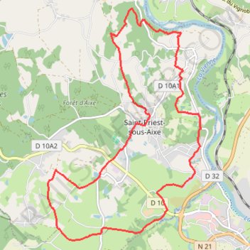 Itinéraire St Priest sous Aixe 2015, distance, dénivelé, altitude, carte, profil, trace GPS