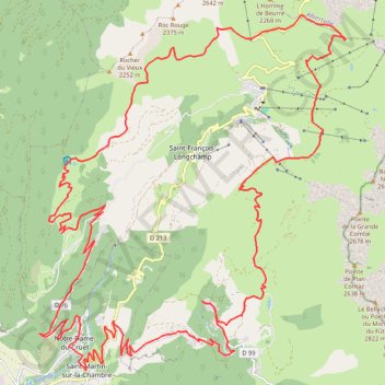 Itinéraire Aux portes de la Maurienne, distance, dénivelé, altitude, carte, profil, trace GPS