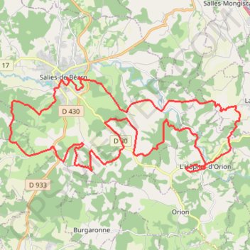 Itinéraire Boucle VTT départ Hopital d'Orion, distance, dénivelé, altitude, carte, profil, trace GPS