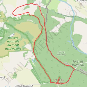 Itinéraire 53-68, distance, dénivelé, altitude, carte, profil, trace GPS
