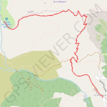 Itinéraire Refuge du Taillefer - Ornon-la-Grenonière, distance, dénivelé, altitude, carte, profil, trace GPS