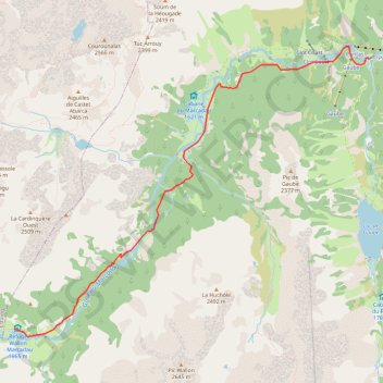 Itinéraire Rando Pyrénées - Jour 1, distance, dénivelé, altitude, carte, profil, trace GPS