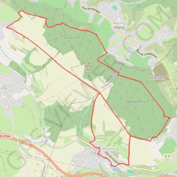 Itinéraire Sur les hauteurs de Grosbliederstroff - Lixing-lès-Rouhling, distance, dénivelé, altitude, carte, profil, trace GPS