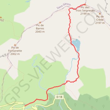 Itinéraire Rando Pic des trois seigneurs, distance, dénivelé, altitude, carte, profil, trace GPS