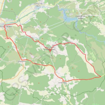 Itinéraire Plateaux du bas-verdon, distance, dénivelé, altitude, carte, profil, trace GPS
