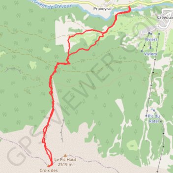 Itinéraire Croix des Enfers, distance, dénivelé, altitude, carte, profil, trace GPS