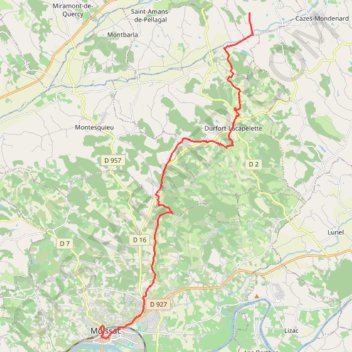 Itinéraire Parry - Moissac, distance, dénivelé, altitude, carte, profil, trace GPS