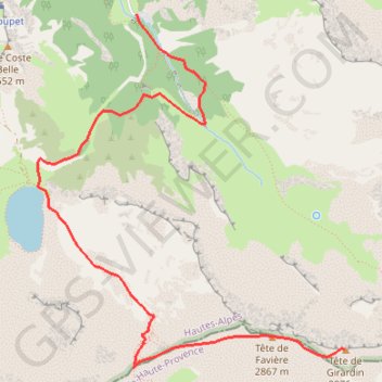 Itinéraire Tête de Girardin, distance, dénivelé, altitude, carte, profil, trace GPS