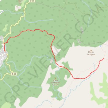 Itinéraire Liaison de Bocca di l'Agnone à Zicavu, distance, dénivelé, altitude, carte, profil, trace GPS