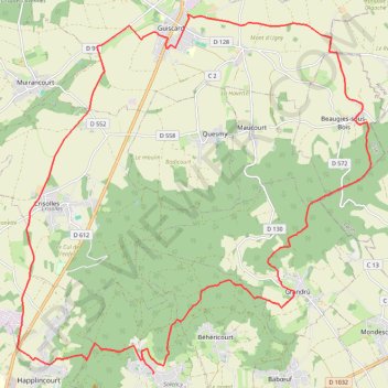 Itinéraire Rando au départ de Salency, distance, dénivelé, altitude, carte, profil, trace GPS