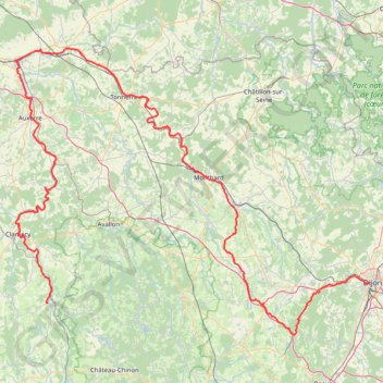Itinéraire Chitry les Mines - Dijon, distance, dénivelé, altitude, carte, profil, trace GPS