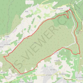 Itinéraire Lioux la falaise de la Madeleine, distance, dénivelé, altitude, carte, profil, trace GPS