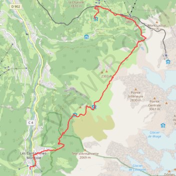 Itinéraire Saint-Gervais-les-Bains Randonnée, distance, dénivelé, altitude, carte, profil, trace GPS