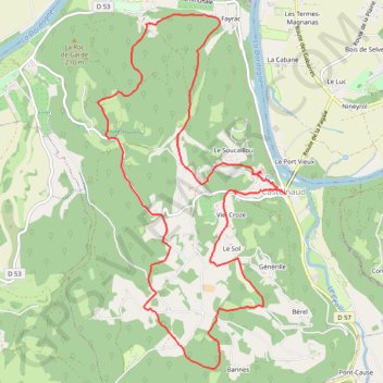 Itinéraire Balade autour de Castelnaud-la-Chapelle, distance, dénivelé, altitude, carte, profil, trace GPS