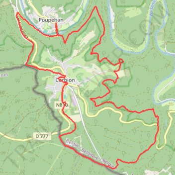 Itinéraire Course aux Sentiers de Corbion, distance, dénivelé, altitude, carte, profil, trace GPS