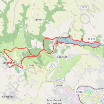 Itinéraire Monesties, distance, dénivelé, altitude, carte, profil, trace GPS
