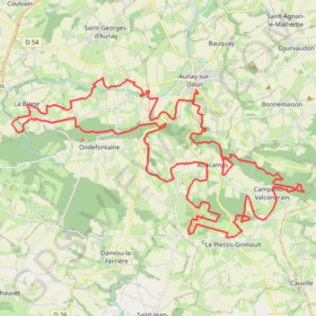 Itinéraire Raid des martiens - Aunay-sur-Odon, distance, dénivelé, altitude, carte, profil, trace GPS