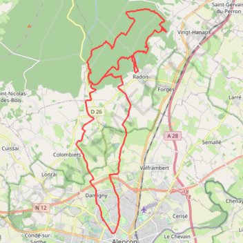 Itinéraire Trail d'Écouves, distance, dénivelé, altitude, carte, profil, trace GPS