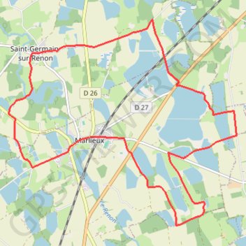 Itinéraire Les marais des Dombes, distance, dénivelé, altitude, carte, profil, trace GPS