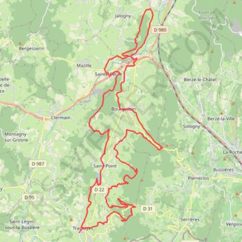 Itinéraire Trans de La Mère Boîtier - Tramayes, distance, dénivelé, altitude, carte, profil, trace GPS