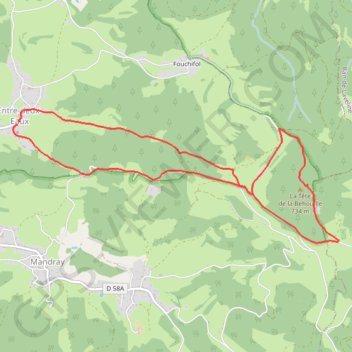 Itinéraire Entre Deux Eaux, distance, dénivelé, altitude, carte, profil, trace GPS