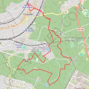 Itinéraire Randonnée en forêt de Meudon - Chaville, distance, dénivelé, altitude, carte, profil, trace GPS