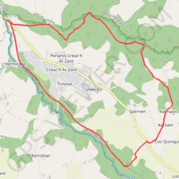 Itinéraire Jarlot Tromorgant, distance, dénivelé, altitude, carte, profil, trace GPS