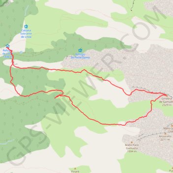 Itinéraire Chinebral de Gamueta circular desde Linza, distance, dénivelé, altitude, carte, profil, trace GPS