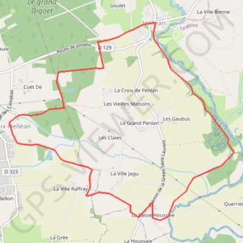 Itinéraire Circuit de Saint-Maudé - La Croix Helléan, distance, dénivelé, altitude, carte, profil, trace GPS