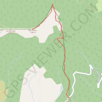 Itinéraire Bec Pointu - par le Col de la Croix, distance, dénivelé, altitude, carte, profil, trace GPS